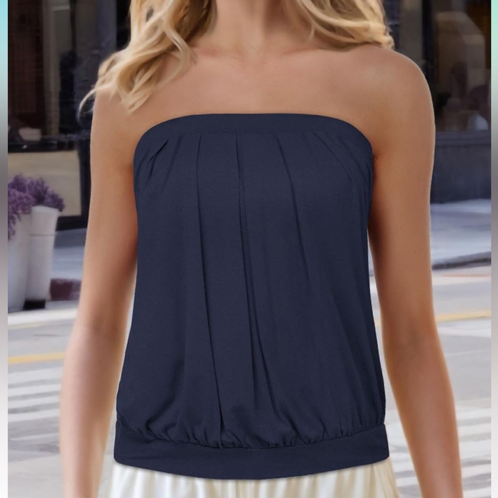 Navy Tube Top, Medium